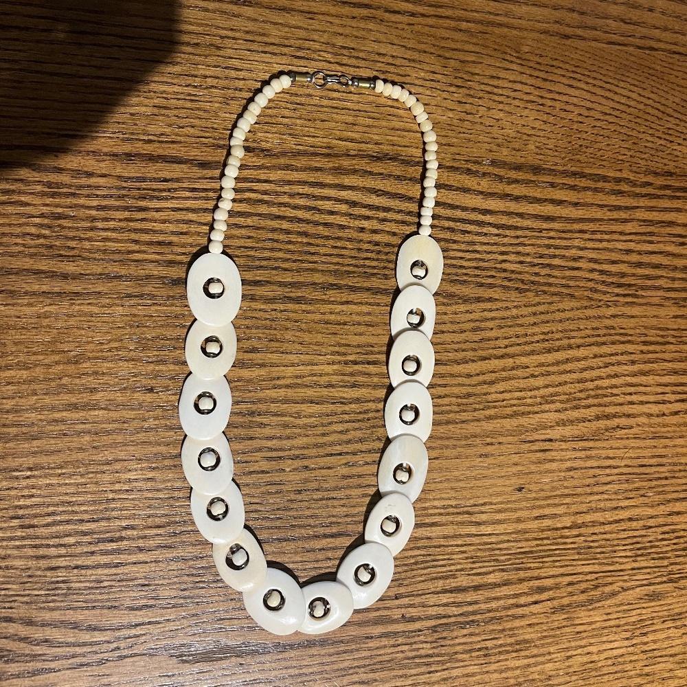 Vintage camel bone necklace from Africa handmade handcrafted vintage boho 90s